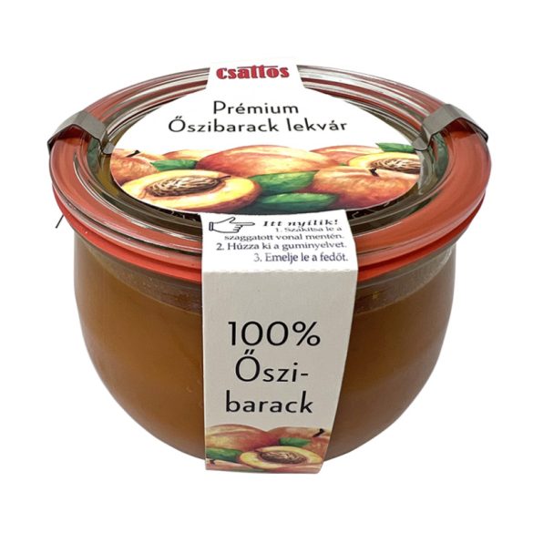 Prémium (100%-os) őszibaracklekvár, Csattos, 500g