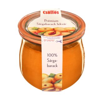 Prémium (100%-os) sárgabaracklekvár, Csattos, 340g