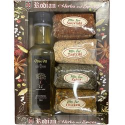   Rodoszi #2 görög ajándékcsomag: 4 féle fűszer + 100ml olívaolaj