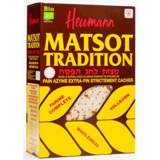   Teljes kiőrlésű macesz (pászka), bio, Pészahra is kóser, Heumann, 450g