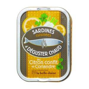 Szardínia sóban konfitált citrommal és korianderrel párolva (melegen fogyasztandó), la belle-iloise, 115g