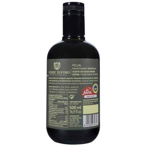 Korai szüretelésű extraszűz olívaolaj, Picual fajta, Verde Divino, 500ml