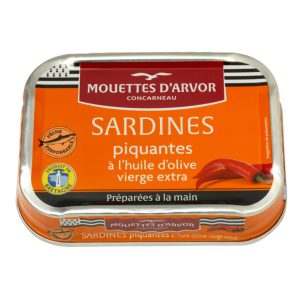 Szardínia extraszűz olívaolajban, csipetnyi chilivel, Mouettes d'Arvor, 115g