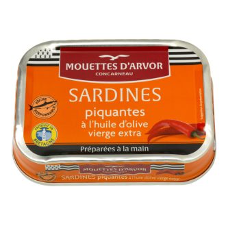   Szardínia extraszűz olívaolajban, csipetnyi chilivel, Mouettes d'Arvor, 115g