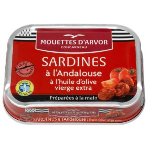 Szardínia andalúz mártásban, chorizoval, Mouettes d'Arvor, 115g