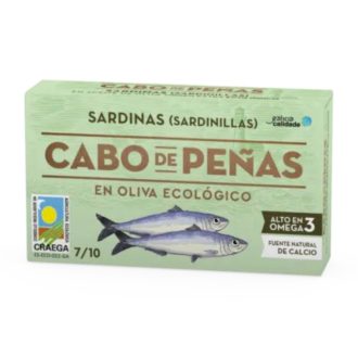   Galiciai prémium apró szardínia bio olívaolajban, Cabo de Peñas, 85g