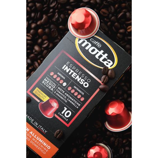 Dél-olasz sötét pörkölésű espresso, Nespresso-kompatibilis alumínium kávékapszula, Caffè Motta, 10db, 55g