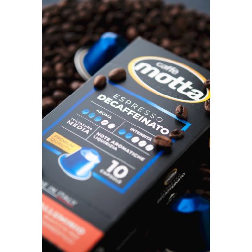 Dél-olasz koffeinmentes espresso, Nespresso-kompatibilis alumínium kávékapszula, Caffè Motta, 10db, 55g
