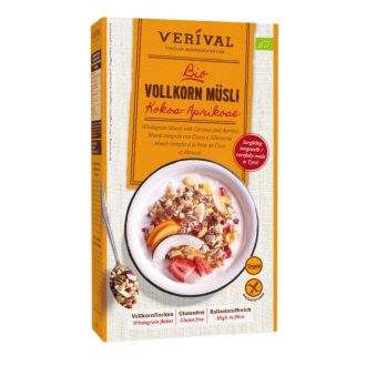   Tiroli bio kókuszos-sárgabarackos teljes kiőrlésű müzli, Verival, 325g