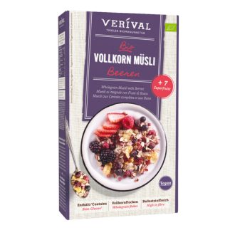   Tiroli bio bogyós gyümölcsös teljes kiőrlésű müzli, Verival, 325g