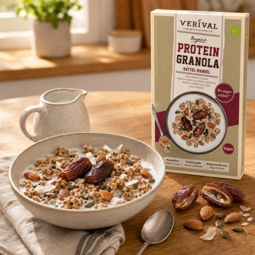 Tiroli bio datolyás-mandulás proteingranola, Verival, 325g