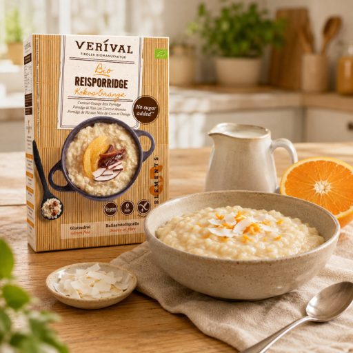 Tiroli bio kókuszos-narancsos rizskása, Verival, 350g