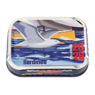   Gyűjtői, évjáratos szardínia (Ville Bleue 2026) extra szűz olívaolajban, Mouettes d'Arvor, 115 g