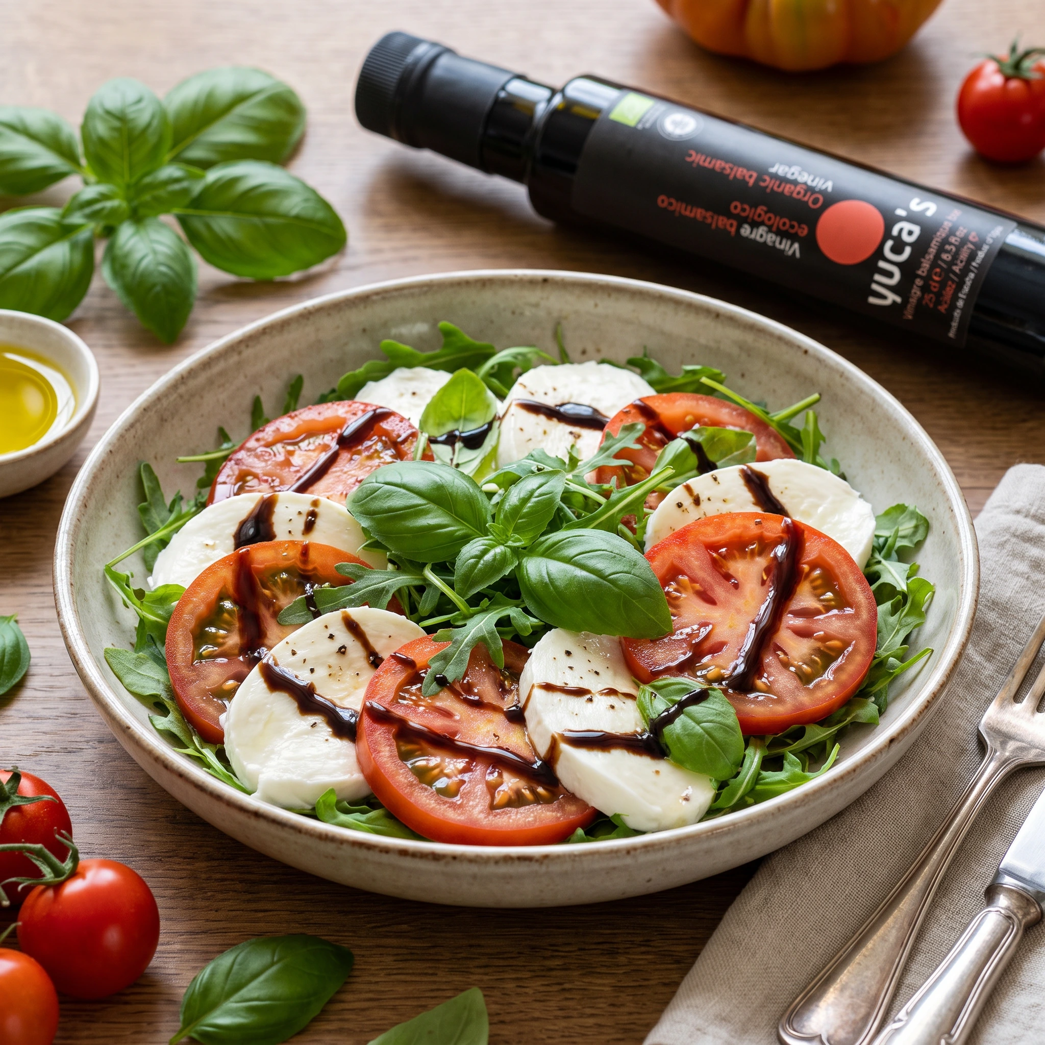 Spanyol bio balzsamecet mozzarella salátához