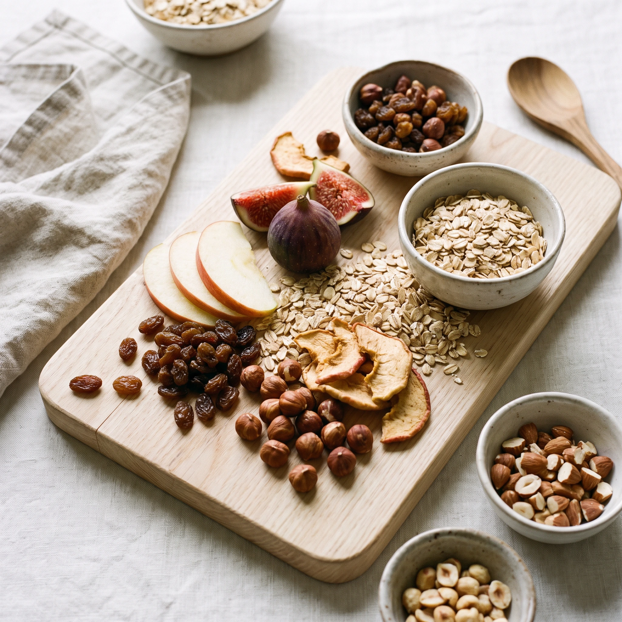 Bircher almás müzli összetevői