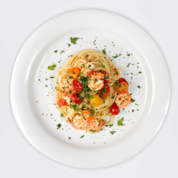 Chilis fűszerolaj garnélás spagettivel