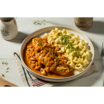 Csirkepaprikás szegedi csipedett paprikával