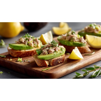 Tonhal pirítóson, avokádóval