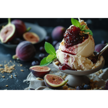 Vaníliafagylalt narancsos fügelekvárral