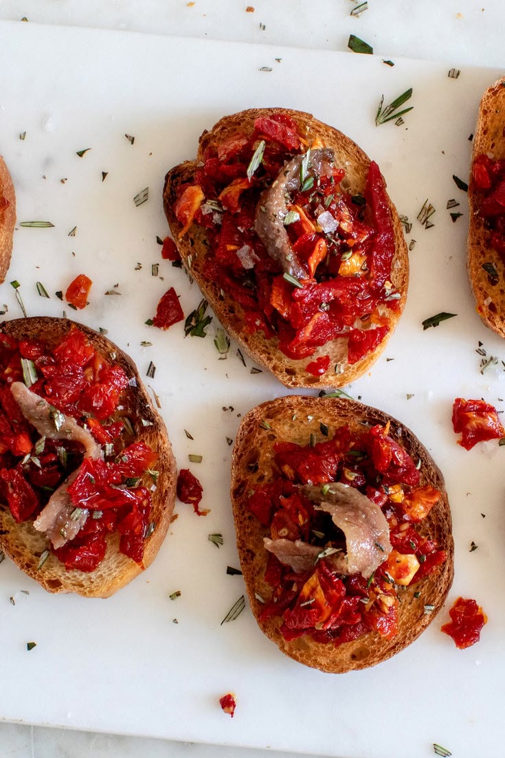 Bruchetta előétel szardellával