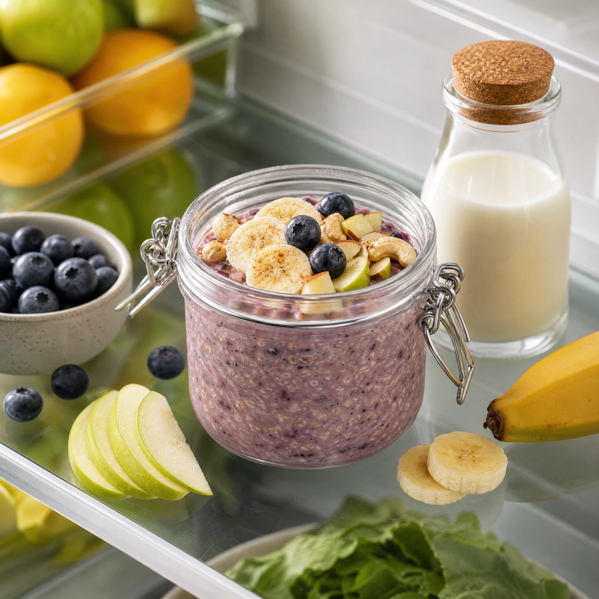 Overnight oats almás áfonyás zabkásából