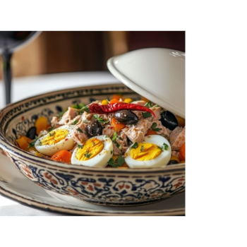 Zanzibári tonhalsaláta főtt tojással