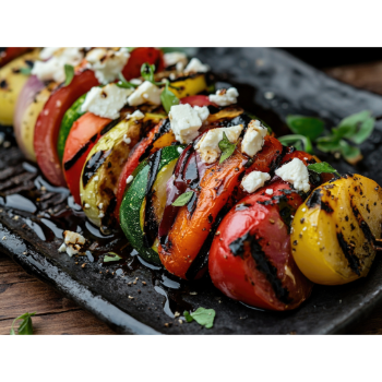 Grill zöldségek fetával, görög fűszerekkel